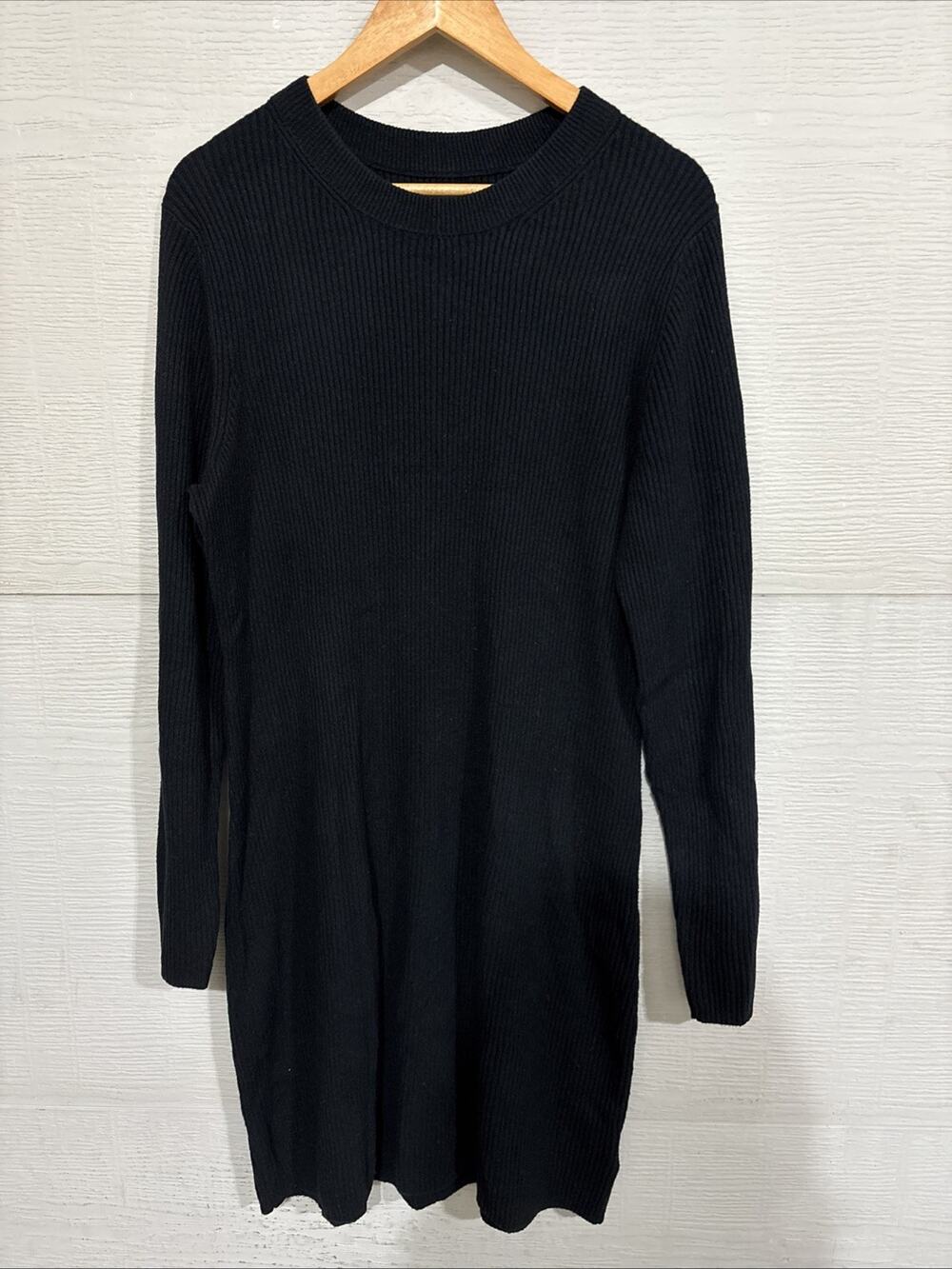 NWOT Gap Cozy Crewneck Sweater Dress, True Black SIZE XXL #399042 E1220